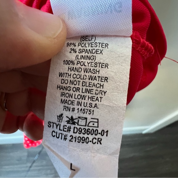 Peach Love California red and white poka dot spring summer dress maxi size small - Picture 9 of 13